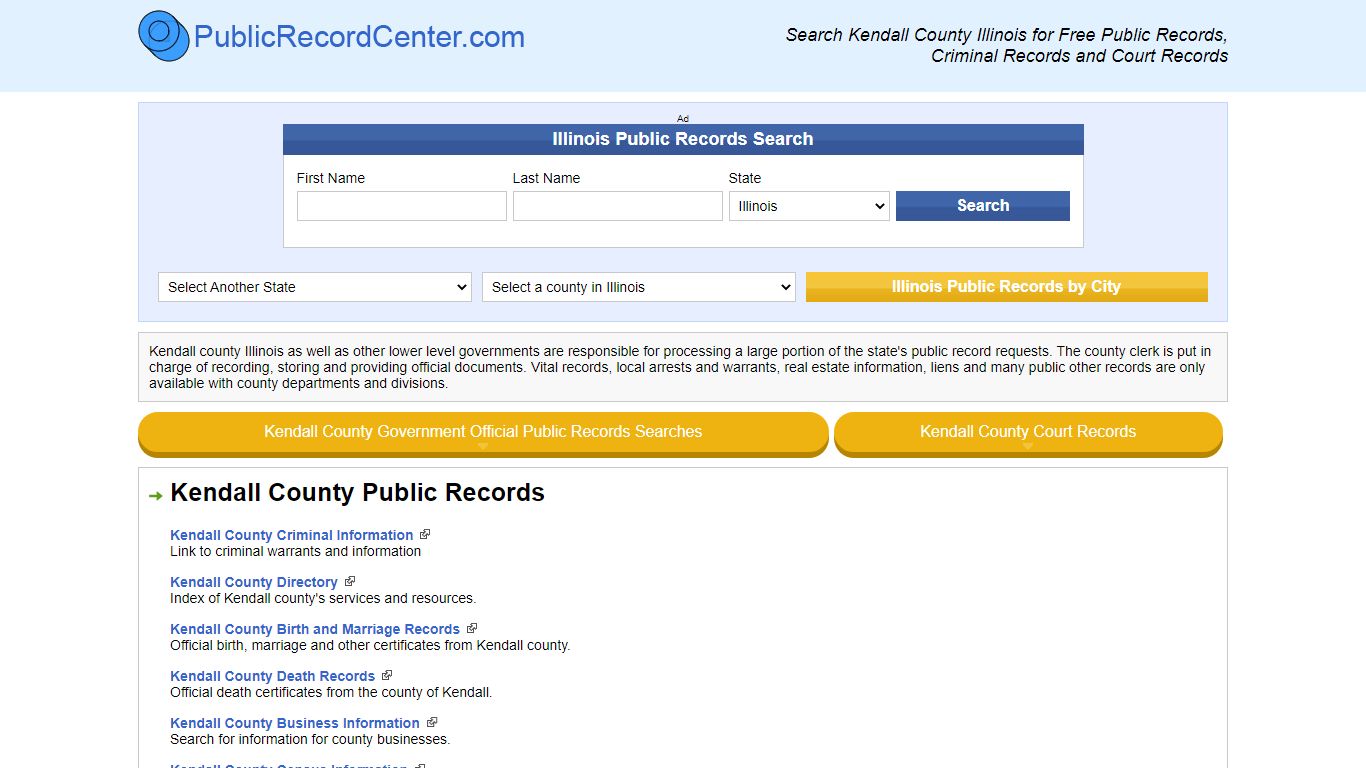 Kendall County Illinois Free Public Records - Court ...